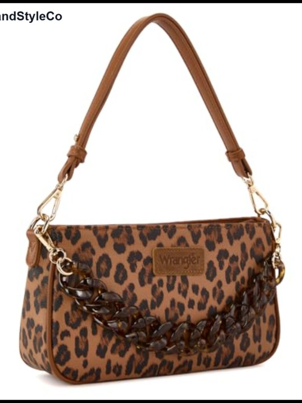 Small Faux Leather Hobo Shoulder Bag with Acrylic Chain Strap